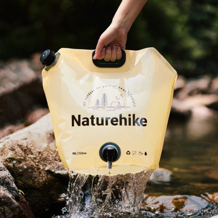 Складаний контейнер для води з поліетилену Naturehike CNK2450CF027, 10 л, жовтий, укр, укр