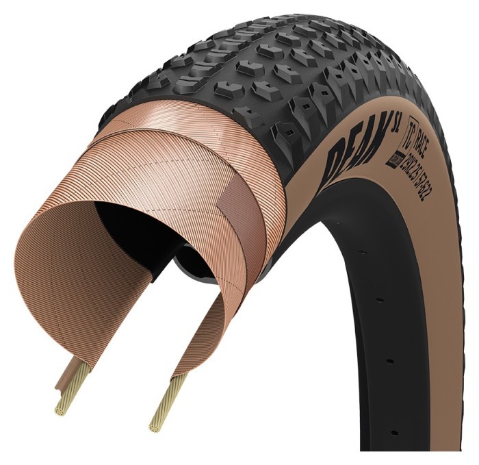 Покрышка 29x2.25 (57-622) GoodYear Peak SL Race Tubeless Complete Folding Blk/Tan, 120tpi