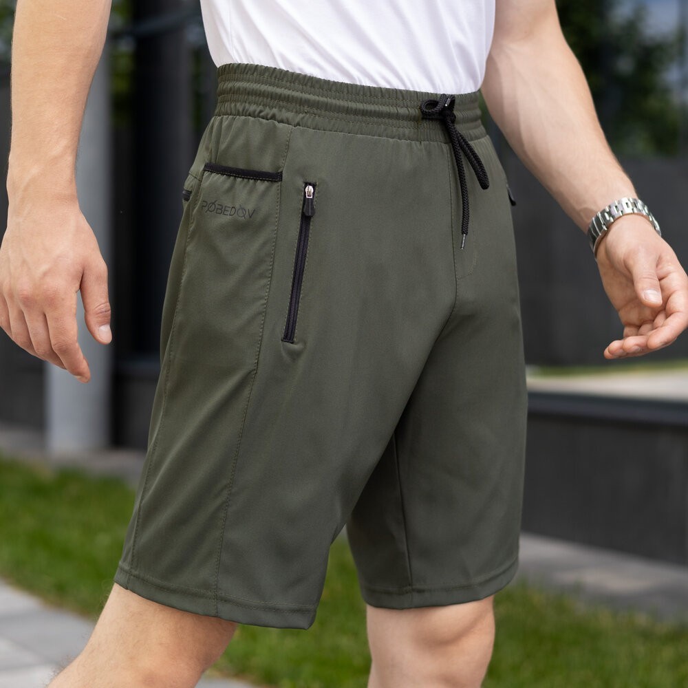 Чоловічі шорти прямого крою хакі Pobedov Vil'nyy