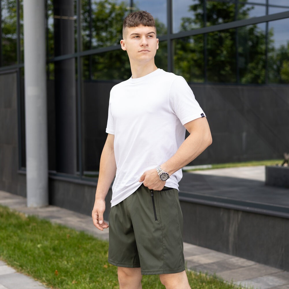 Чоловічі шорти прямого крою хакі Pobedov Vil'nyy