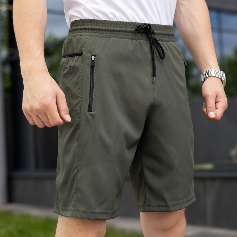 Чоловічі шорти прямого крою хакі Pobedov Vil'nyy