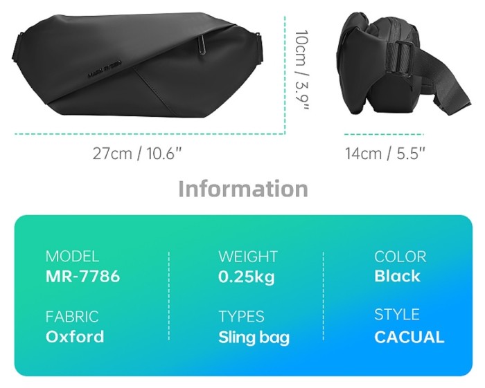 Сумка на одне плече Mark Ryden Dandy MR7786 Black, укр, укр