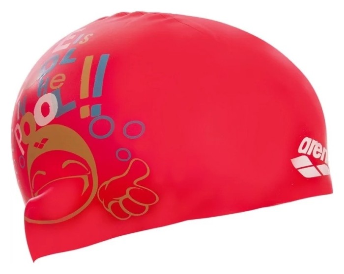 Шапочка для плавания детская ARENA PRINT JUNIOR AR-94171-20 (силикон), красная