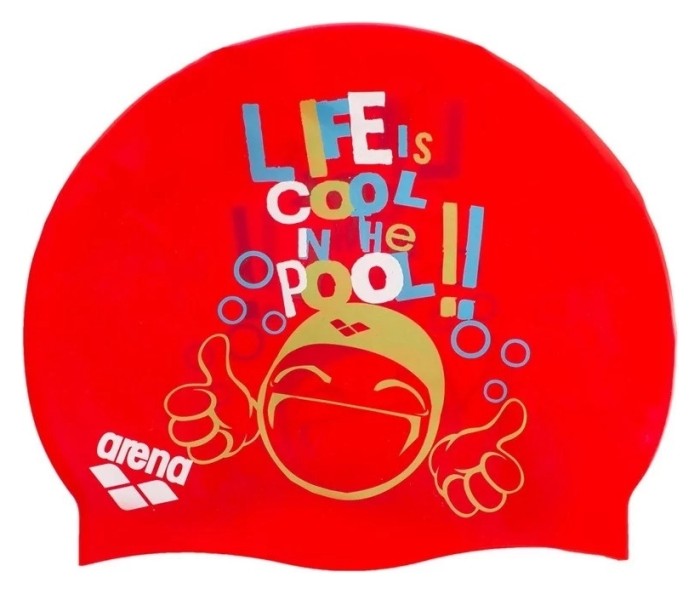 Шапочка для плавания детская ARENA PRINT JUNIOR AR-94171-20 (силикон), красная