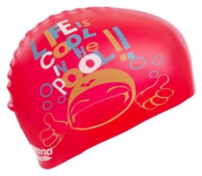 Шапочка для плавания детская ARENA PRINT JUNIOR AR-94171-20 (силикон), красная