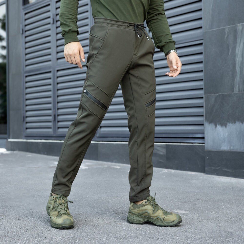 Штани карго чоловічі зимові з кишенями хакі Pobedov San Andreas, укр, укр