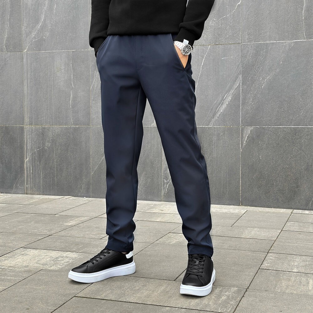 Штани із софтшелу для чоловіків весняні осінні сині Pobedov Point, укр, укр