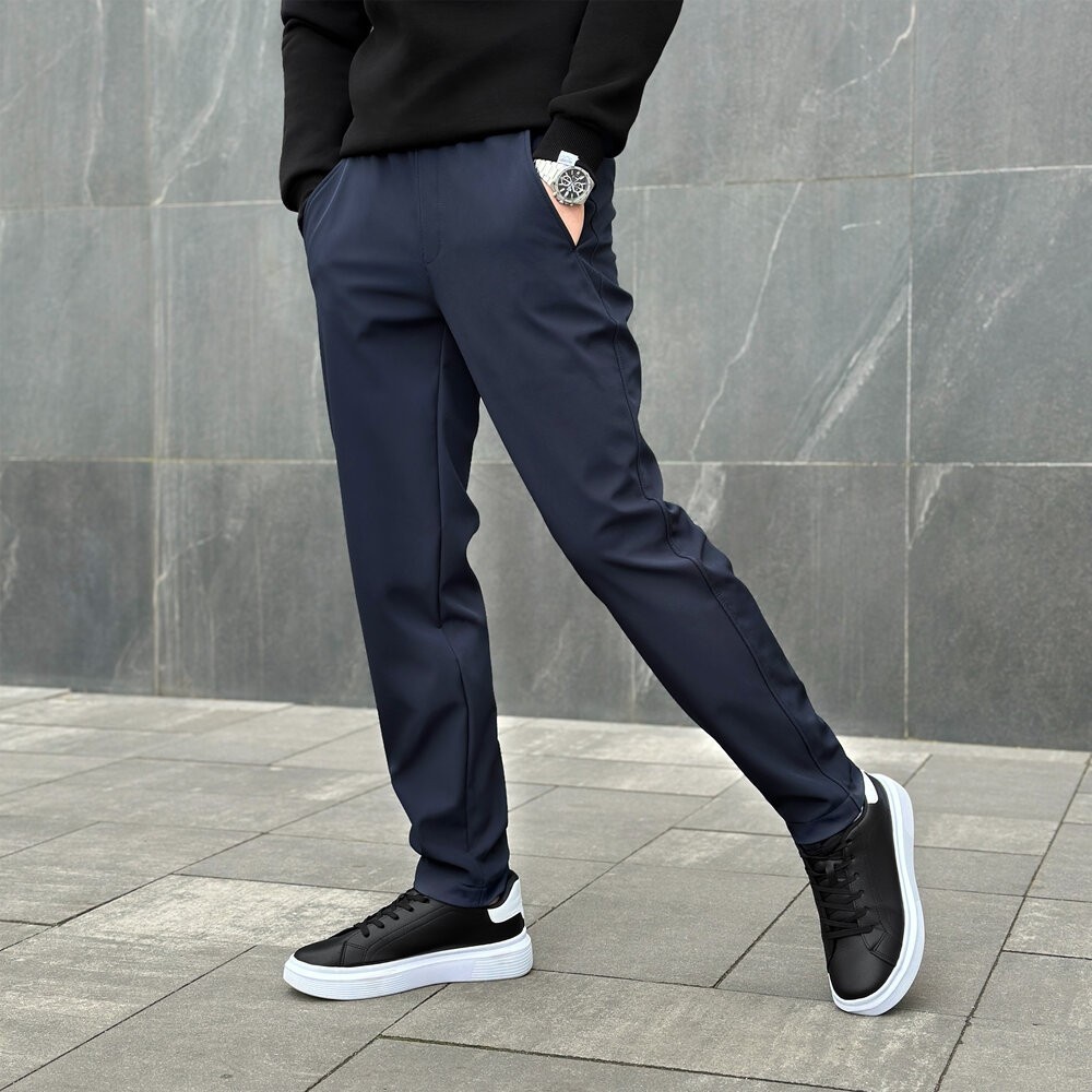 Штани із софтшелу для чоловіків весняні осінні сині Pobedov Point, укр, укр