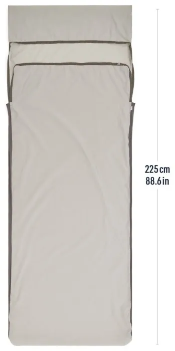 Вкладыш в спальник Sea to Summit Silk Blend Sleeping Bag Liner, Rectangular w/ Pillow Sleeve, Moonstruck Grey