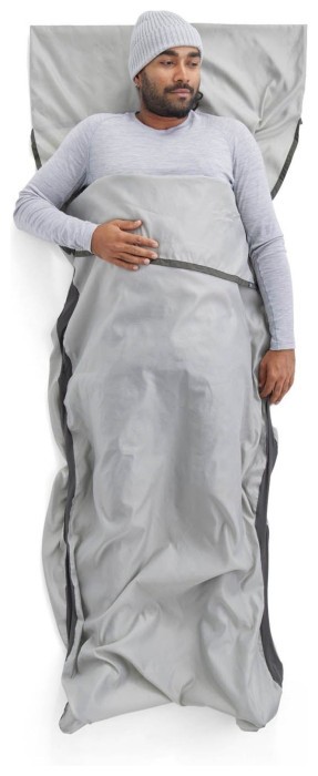 Вкладыш в спальник Sea to Summit Silk Blend Sleeping Bag Liner, Rectangular w/ Pillow Sleeve, Moonstruck Grey