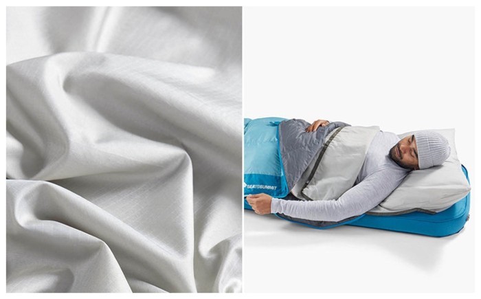 Вкладыш в спальник Sea to Summit Silk Blend Sleeping Bag Liner, Rectangular w/ Pillow Sleeve, Moonstruck Grey