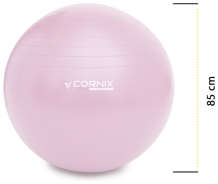 М'яч для фітнесу (фітбол) Cornix 85 см Anti-Burst XR-0370 Light Pink