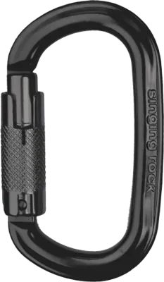 Карабін з муфтою Singing Rock Ozone TWL Oval Black
