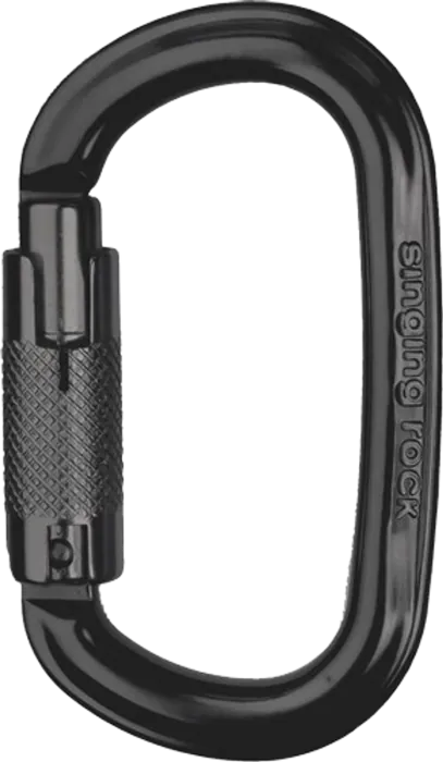 Карабін з муфтою Singing Rock Ozone TWL Oval Black