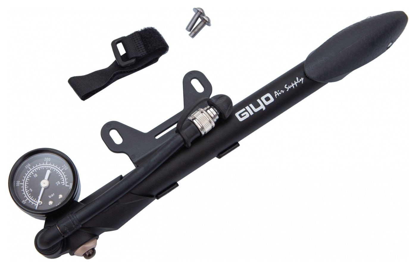 Насос трансформер AV/FV для коліс та вилок GIYO GS-41P з манометром (300psi) алюм. сірий (сірий)