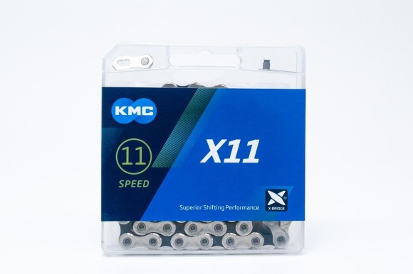 Ланцюг 11 ск. 118зв. silver/black KMC X11 із замком NEW BOX, укр