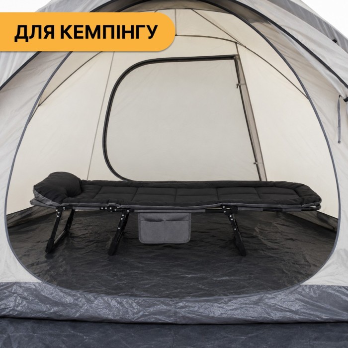 Розкладне ліжко (розкладачка) з вбудованим матрацом LEOBRO Black (LB-FB-M1-BLK)