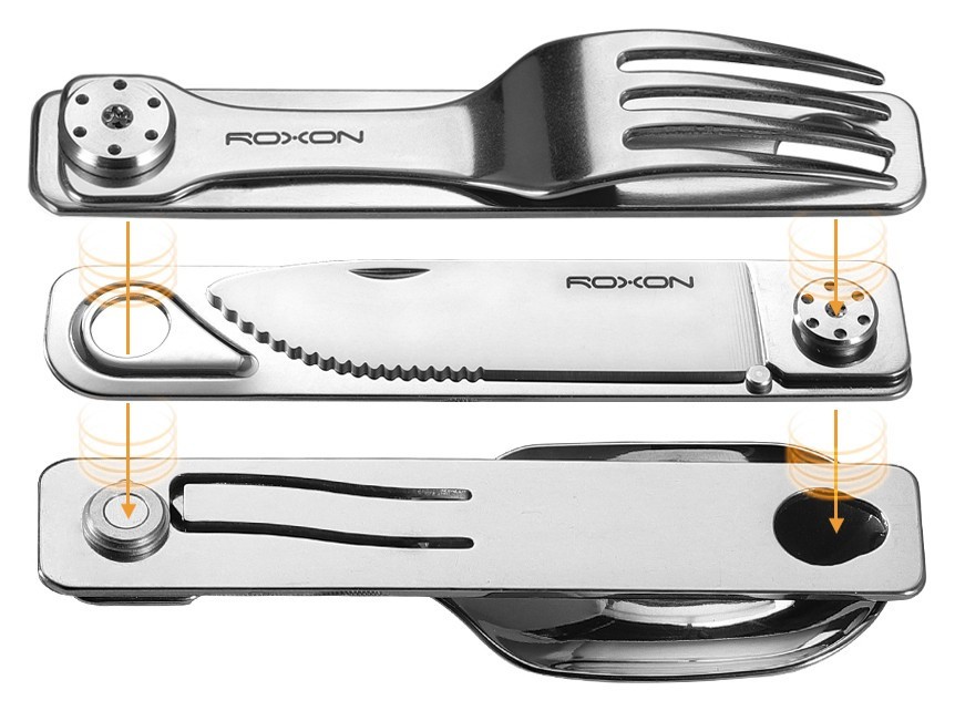 Набір столових приборів Roxon C1S 3 in1 (ложка, виделка, ніж), нержавіюча сталь