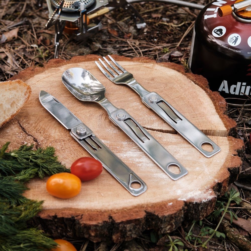 Набір столових приборів Roxon C1S 3 in1 (ложка, виделка, ніж), нержавіюча сталь, укр, укр