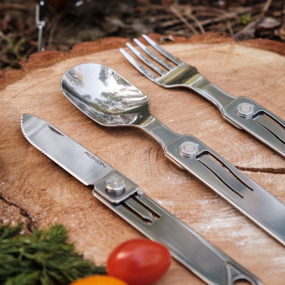 Набір столових приборів Roxon C1S 3 in1 (ложка, виделка, ніж), нержавіюча сталь, укр, укр