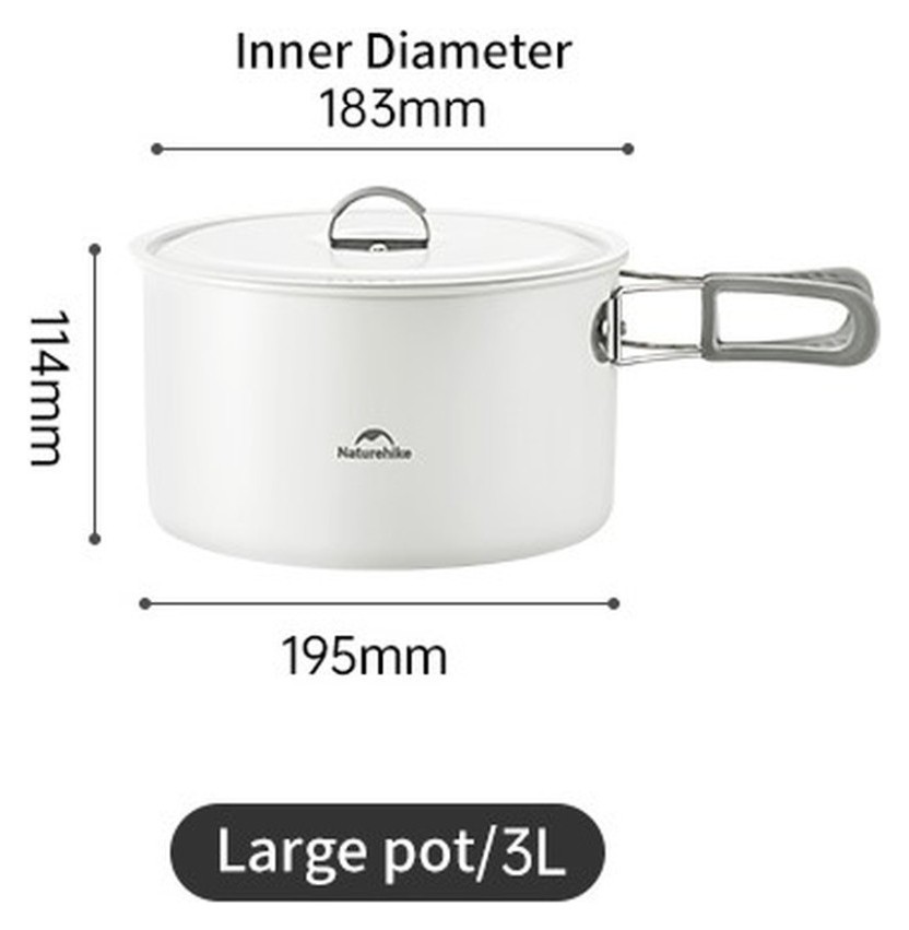 Каструля із керамічним антипригарним покриттям Naturehike CNK2450CF013, 3 л, алюміній