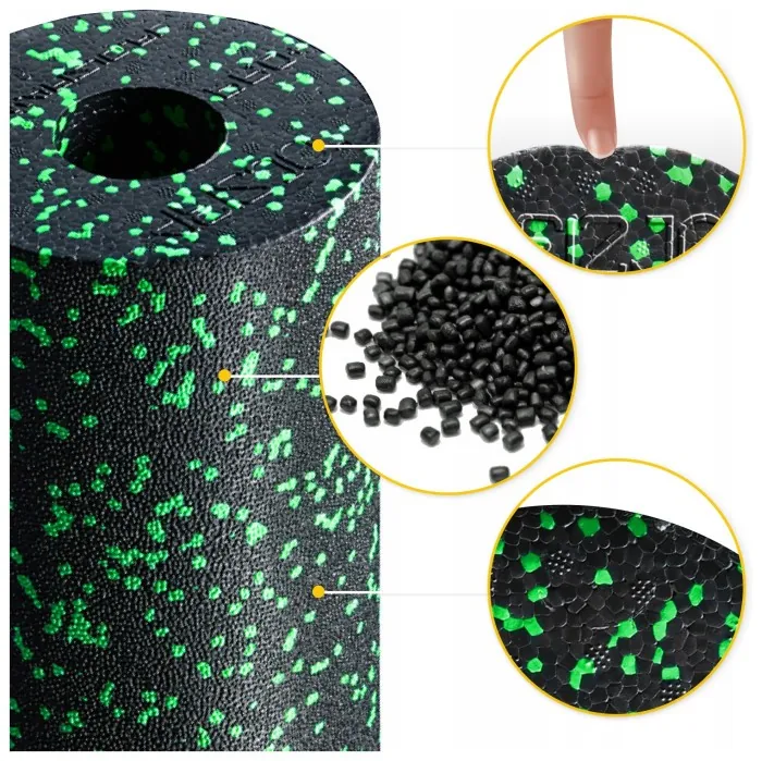 Масажний ролик 4FIZJO EPP PRO+ 45 x 14.5 см (валик, роллер) гладкий Black/Green (P-5907739310590)
