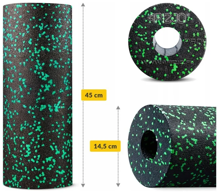 Масажний ролик 4FIZJO EPP PRO+ 45 x 14.5 см (валик, роллер) гладкий Black/Green (P-5907739310590)