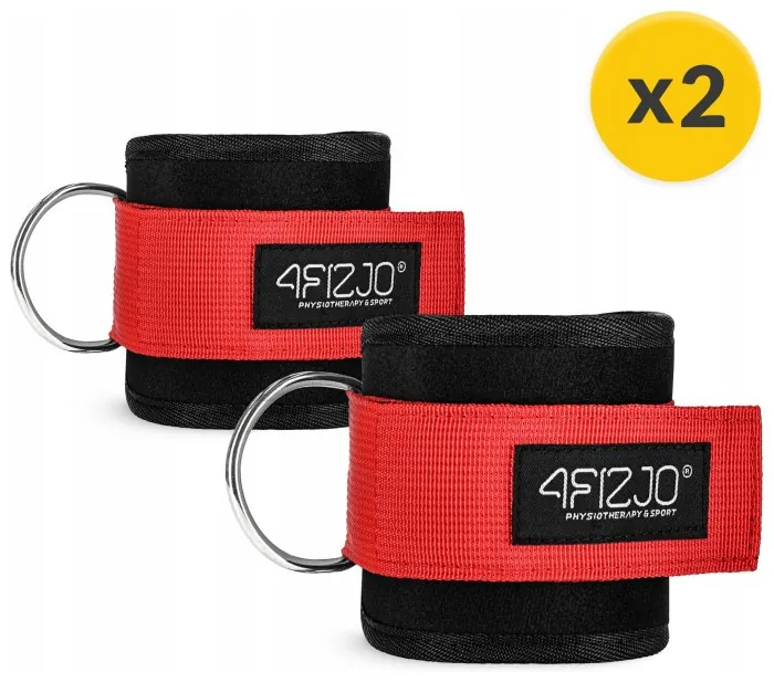 Манжети для тяги 4FIZJO Ankle Strap 2 шт Black/Red (P-5907739314819)