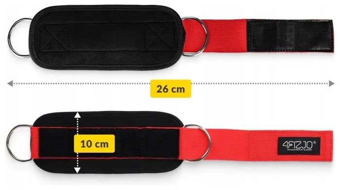 Манжети для тяги 4FIZJO Ankle Strap 2 шт Black/Red (P-5907739314819)