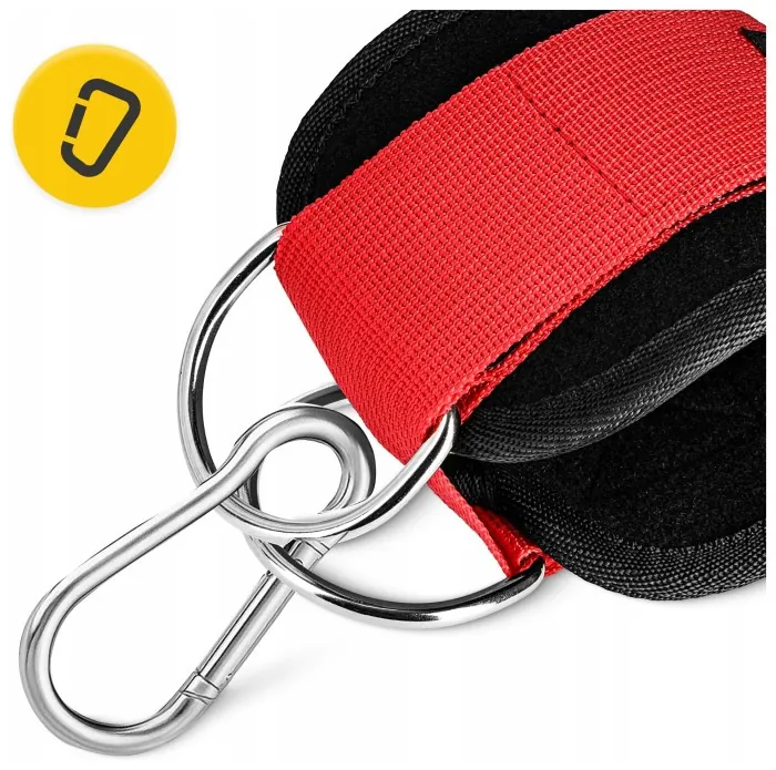 Манжети для тяги 4FIZJO Ankle Strap 2 шт Black/Red (P-5907739314819)