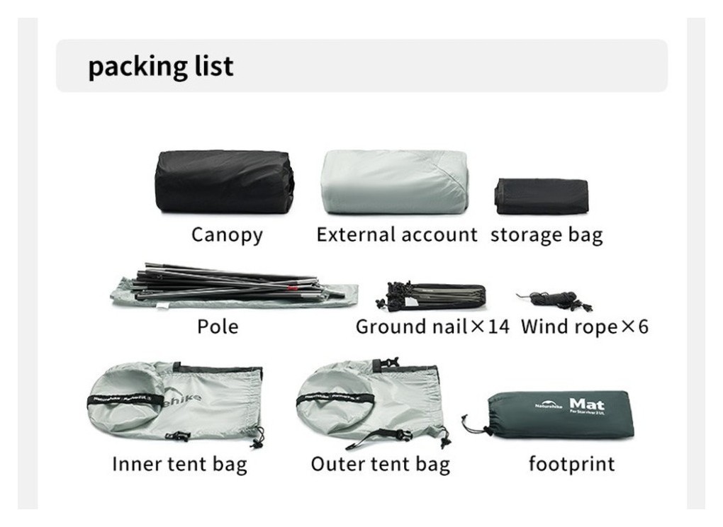 Намет двомісний ультралегкий Naturehike Star River UL CNK2450WS022, коричневий, укр, укр