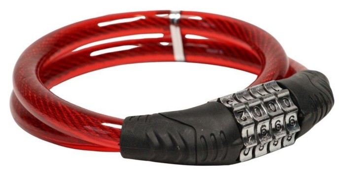 Замок тросовий кодовий VLT PJ-098 650мм *12мм червоний AM (брендоване пакування), укр, укр