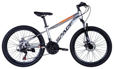 Велосипед ST 24" SPACE SATURN DD FR рама-13" серо-оранжевый 2024