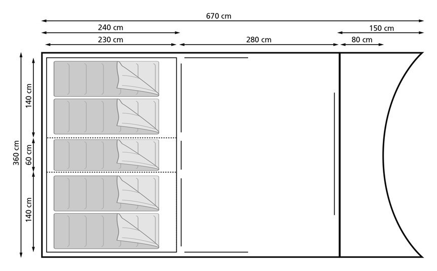 Палатка туристическая Eurotrail YELLOWSTONE 360 BTC-RS 2700 Beige (ETTE0961)