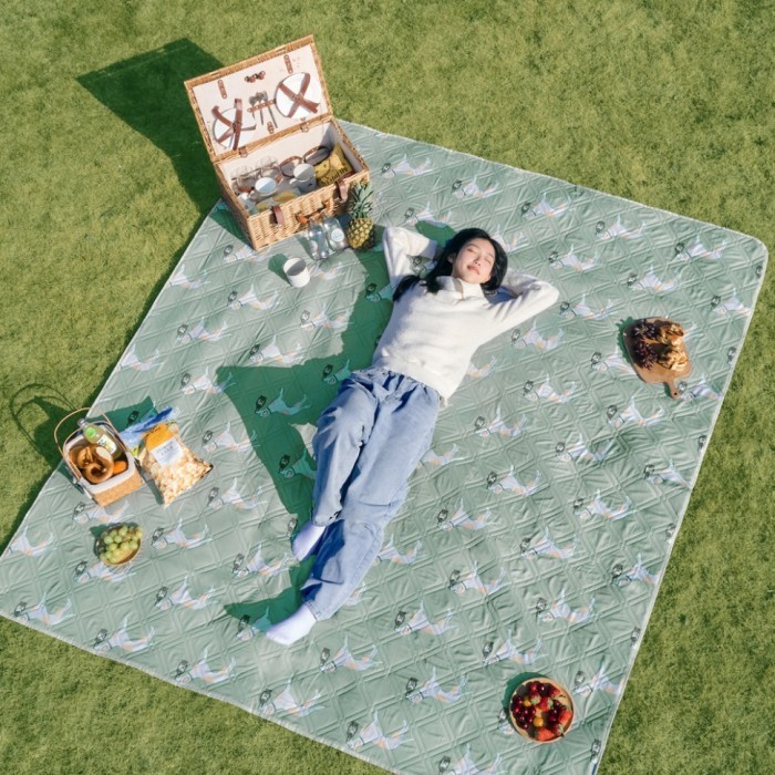 Килимок для пікніка Naturehike CNK2350WS010 210*240 см, блакитний із принтом, укр, укр