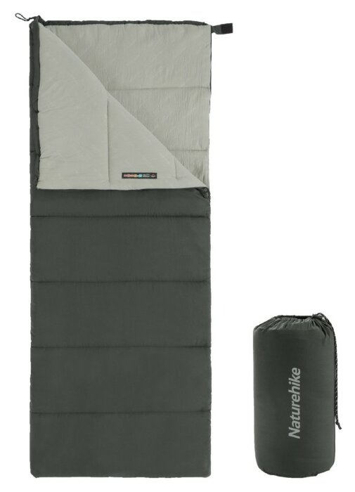 Спальный мешок Naturehike F150 NH22MSD05, правый, графит