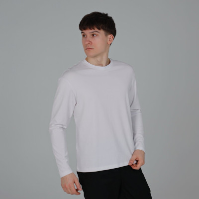 Лонгслив мужской Slavni прямого кроя белый, Лонгслив Slavni Mono универсальный белый
