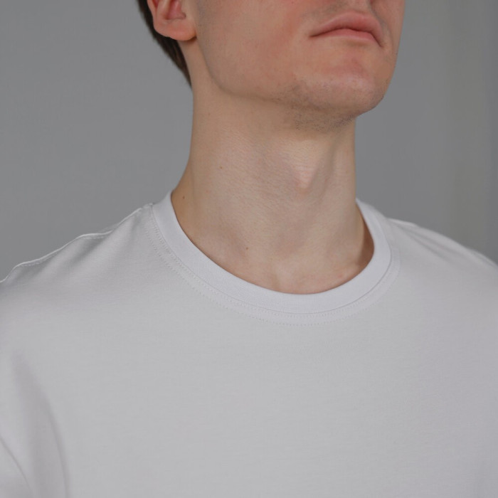 Лонгслив мужской Slavni прямого кроя белый, Лонгслив Slavni Mono универсальный белый