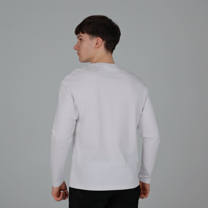 Лонгслив мужской Slavni прямого кроя белый, Лонгслив Slavni Mono универсальный белый