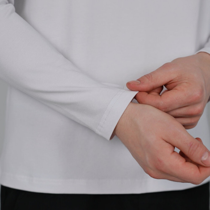 Лонгслив мужской Slavni прямого кроя белый, Лонгслив Slavni Mono универсальный белый