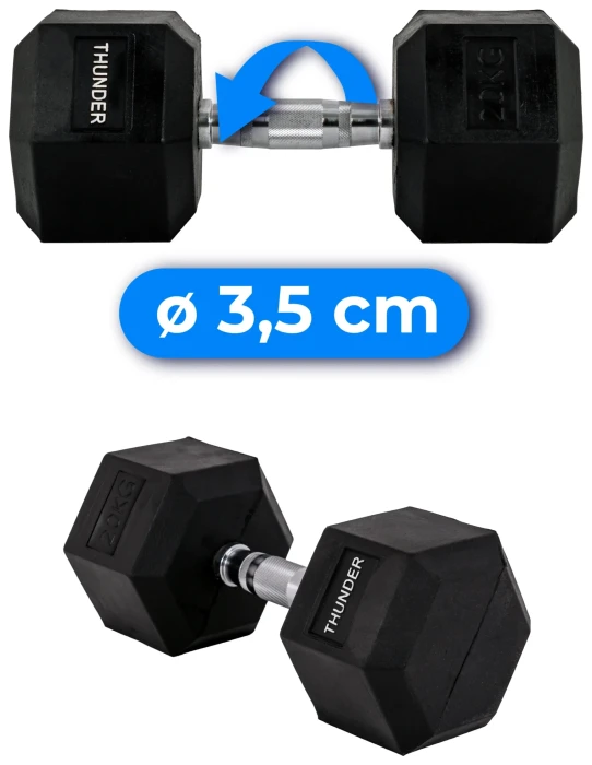 Гантель шестигранна THUNDER 20 кг