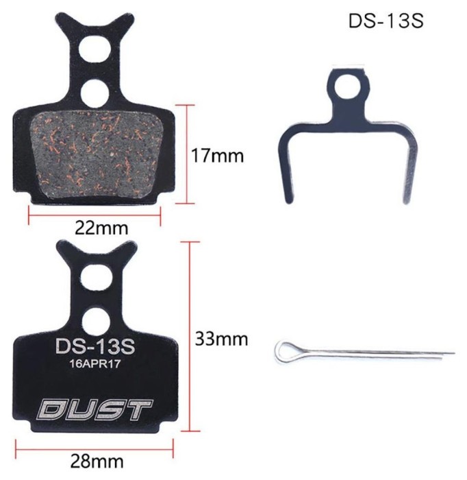 Колодки тормозные disc Полуметалл DUST DS-13S Formula R1 Racing, T1, R1, RO, C1, CR3, Mega, The One, RX, RR1 AM (брендированная упаковка)