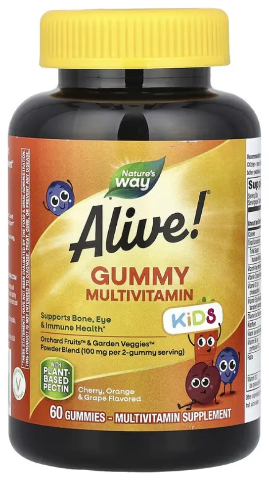 Alive! Children's Gummy Multivitamin, Gluten Free, Made with Pectin - 60 gummies (DSN_100-80-6848350-20)