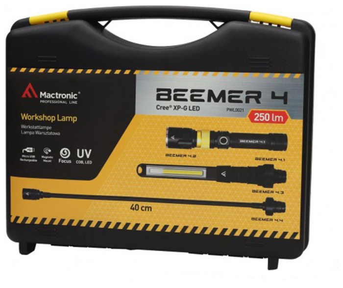 Фонарь профессиональный Mactronic Beemer 4 (350 Lm + UV 390 nm) Ultraviolet Focus USB Recharg (PWL0021)