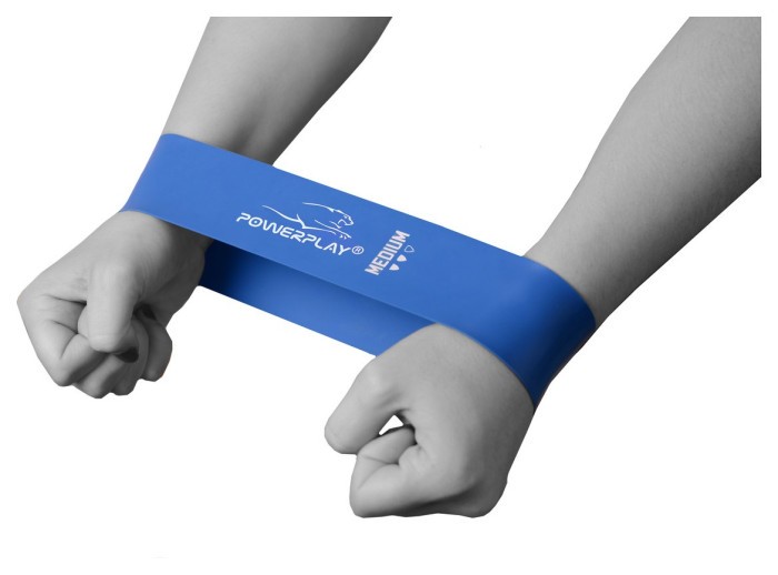 Резинка для фітнесу PowerPlay 4114 Mini Power Band 1мм. Medium Синя (7.5 кг)
