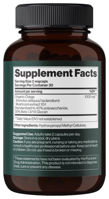 Chaga Mushroom 1000 mg - 60 vegcaps (затертая дата)