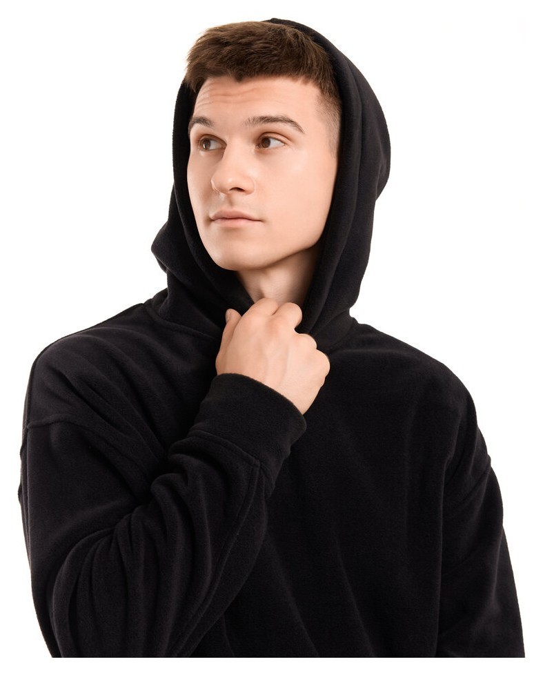 Флісовий зимовий чоловічий костюм Pobedov Mariot. Чорний чоловічий флісовий костюм, укр, укр