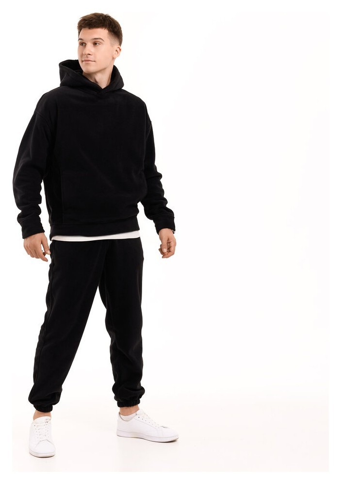 Флісовий зимовий чоловічий костюм Pobedov Mariot. Чорний чоловічий флісовий костюм, укр, укр