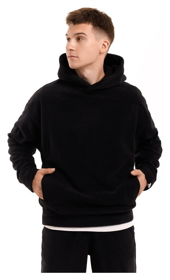 Флісовий зимовий чоловічий костюм Pobedov Mariot. Чорний чоловічий флісовий костюм, укр, укр