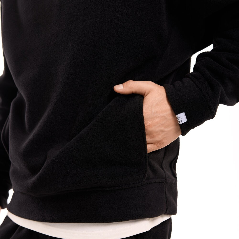 Флісовий зимовий чоловічий костюм Pobedov Mariot. Чорний чоловічий флісовий костюм, укр, укр